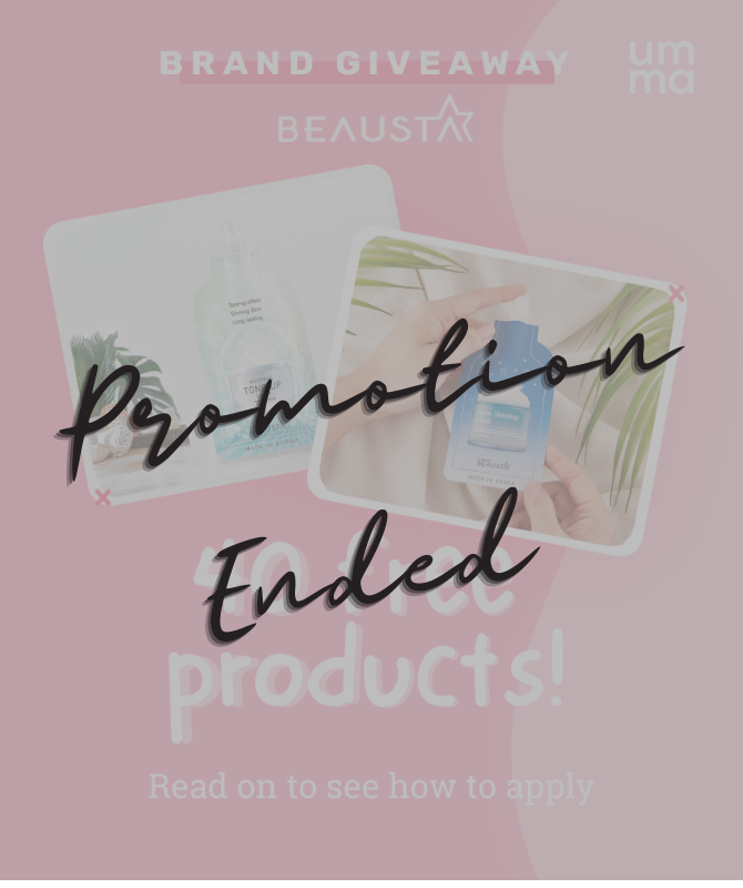 [Closed] Brand Giveaway Promotion Beausta (Try before you buy!)