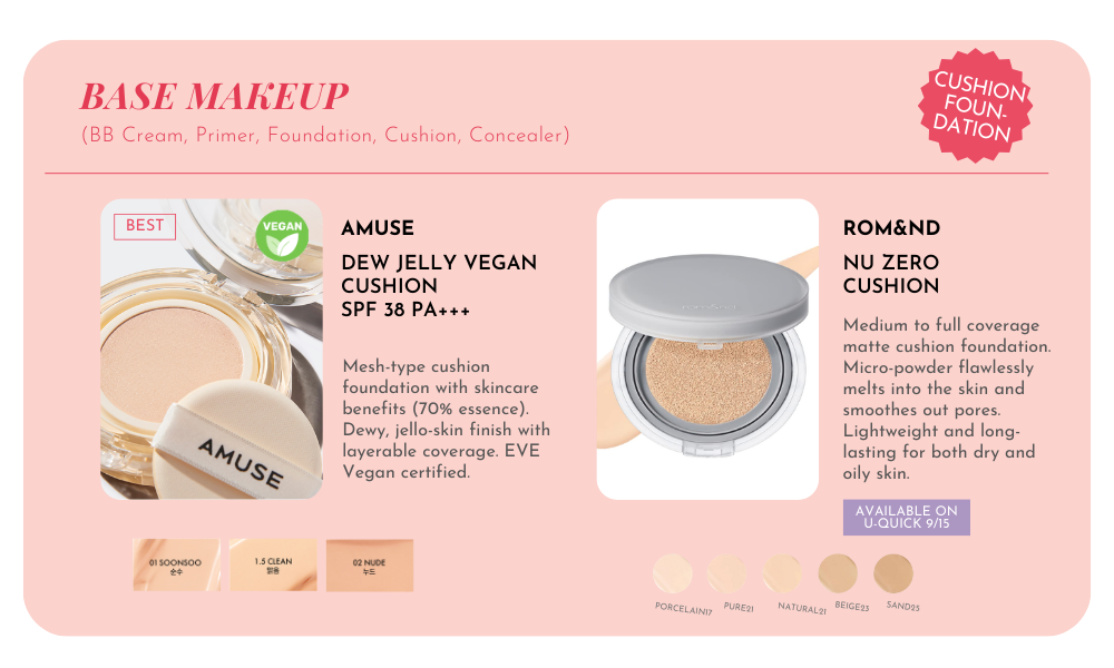  LOVB LOVB Cushion Foundation Makeup for Natural Looking Glow, Long-Lasting Buildable Coverage, Lightweight and Moisturizing Korean  Cushion Makeup