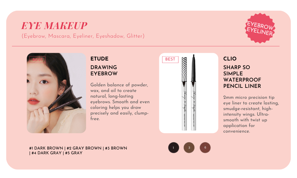 ETUDE, CLIO eyebrow and eyeliner wholesale at UMMA