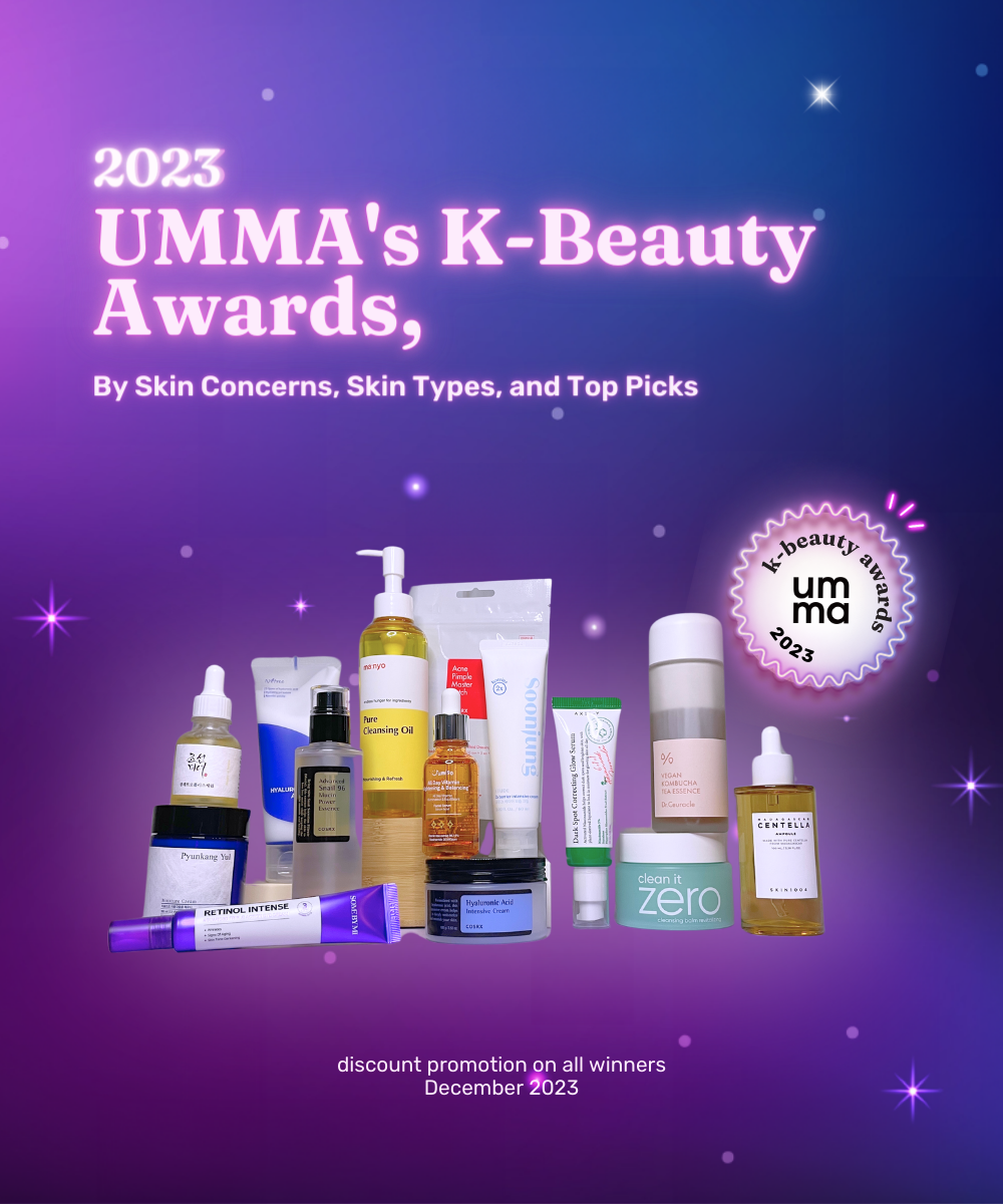 2023 UMMA’s K-Beauty Awards, by Skin Concerns, Skin Types, and Top Picks