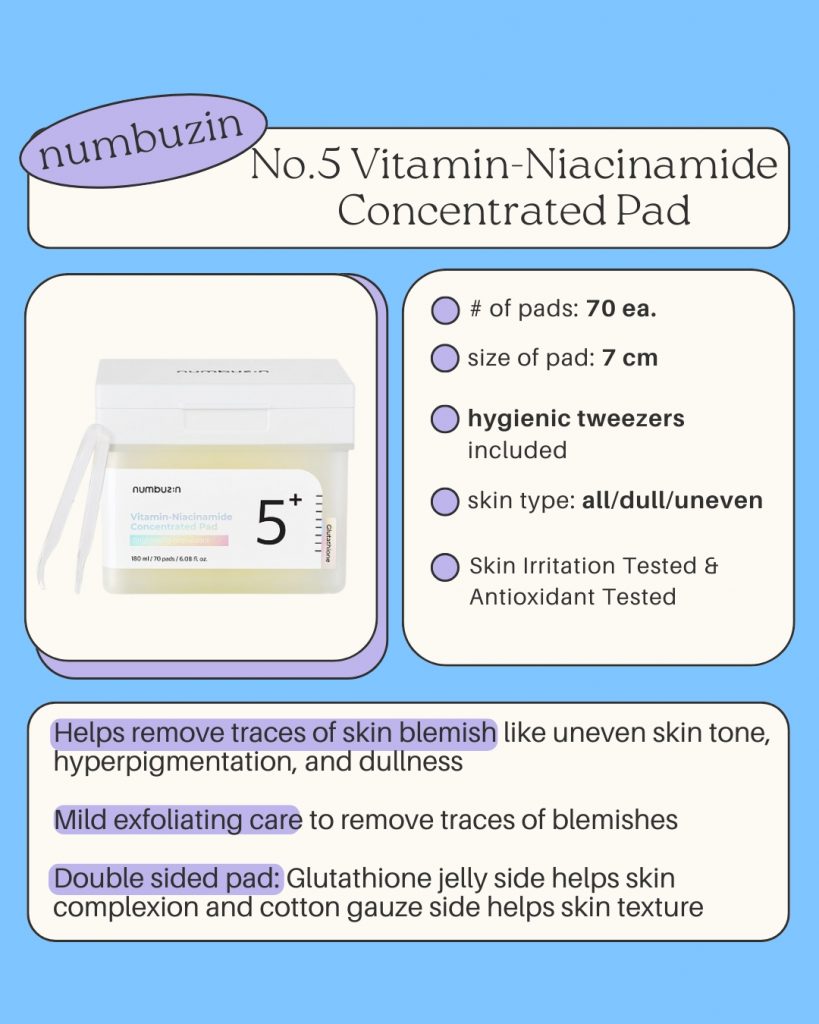 NUMBUZIN No.5 Vitamin-Niacinamide Concentrated Pad wholesale at UMMA 