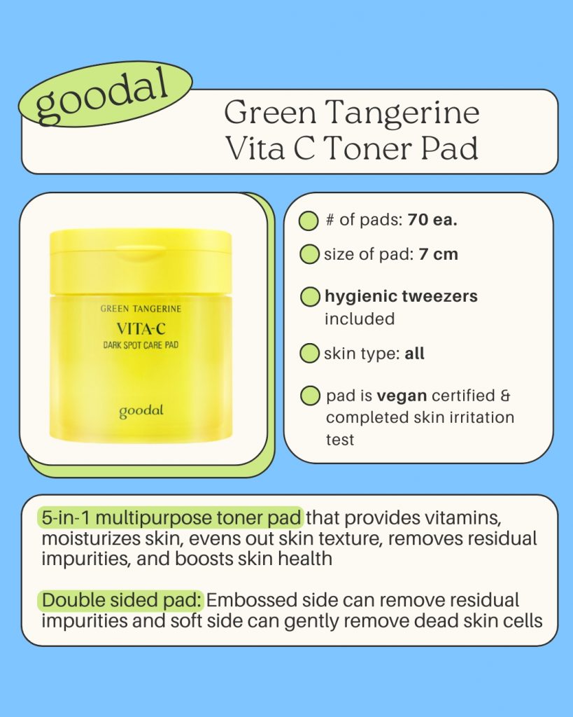Goodal Green Tangerine Vita C Toner Pad wholesale at UMMA